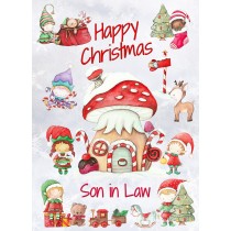 Christmas Card For Son in Law (Elf, White)
