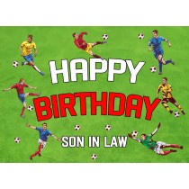 Football Birthday Card For Son In Law (Landscape)