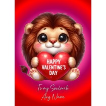 Personalised Valentines Day Card for Soulmate (Lion)