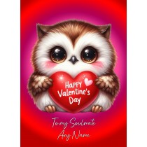Personalised Valentines Day Card for Soulmate (Owl)