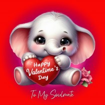 Valentines Day Square Card for Soulmate (Elephant)