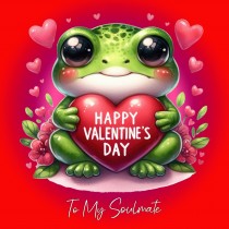 Valentines Day Square Card for Soulmate (Frog)