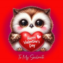 Valentines Day Square Card for Soulmate (Owl)
