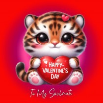 Valentines Day Square Card for Soulmate (Tiger)