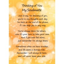 Thinking of You 'Soulmate' Poem Verse Greeting Card