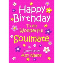Personalised Soulmate Birthday Card (Cerise)