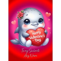 Personalised Valentines Day Card for Soulmate (Dolphin)