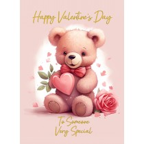 Valentines Day Card for Wonderful Someone (Cuddly Bear, Design 4)