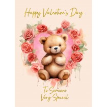 Valentines Day Card for Wonderful Someone (Cuddly Bear, Design 2)