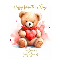Valentines Day Card for Wonderful Someone (Cuddly Bear, Design 3)