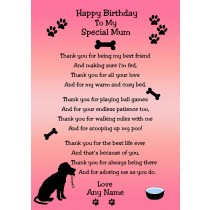 Personalised From the Dog Birthday Card (Pink)