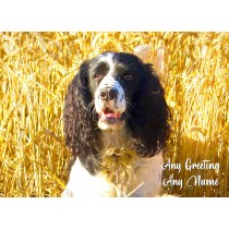 Personalised Springer Spaniel Art Greeting Card (Birthday, Christmas, Any Occasion)