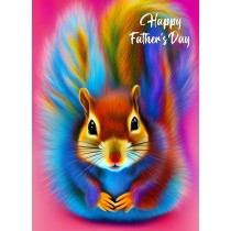 Squirrel Animal Colourful Abstract Art Fathers Day Card