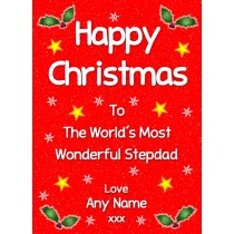 Personalised 'Stepdad' Christmas Greeting Card
