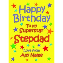 Personalised Stepdad Birthday Card (Yellow)