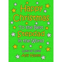 Personalised Stepdad Christmas Card (Green)