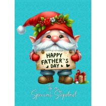Gnome Funny Art Fathers Day Card For Stepdad (Design 3)
