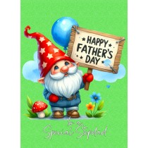 Gnome Funny Art Fathers Day Card For Stepdad (Design 4)