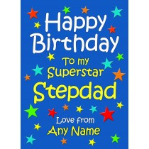 Personalised Stepdad Birthday Card (Blue)