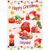Christmas Card For Stepdad (Gnome, White)