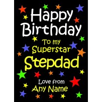 Personalised Stepdad Birthday Card (Black)