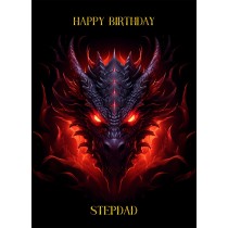 Gothic Fantasy Dragon Birthday Card For Stepdad (Design 1)