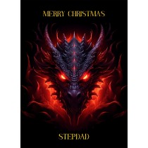 Gothic Fantasy Dragon Christmas Card For Stepdad (Design 1)