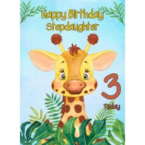 3rd Birthday Card for Stepdaughter (Giraffe)