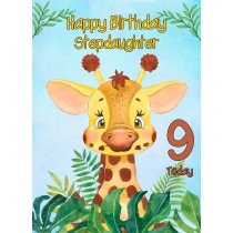 9th Birthday Card for Stepdaughter (Giraffe)