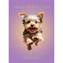 Yorkshire Terrier Dog Mothers Day Card For Stepmum