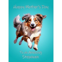 Australian Shepherd Dog Mothers Day Card For Stepmum