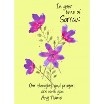 Personalised Sympathy Bereavement Card (In your time of Sorrow)