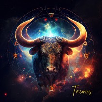 Fantasy Horoscope Square Greeting Card (Taurus)