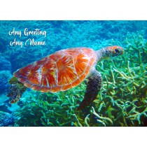 Personalised Turtle Art Greeting Card (Birthday, Christmas, Any Occasion)