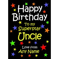 Personalised Uncle Birthday Card (Black)