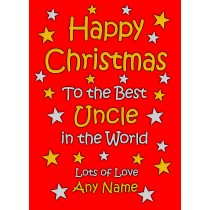 Personalised Uncle Christmas Card (Red)