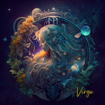 Fantasy Horoscope Square Greeting Card (Virgo)