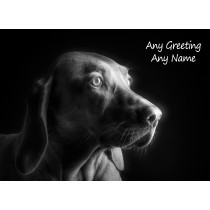Personalised Vizsla Black and White Art Greeting Card (Birthday, Christmas, Any Occasion)