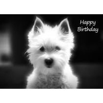West Highland Terrier Black and White Art Birthday Card