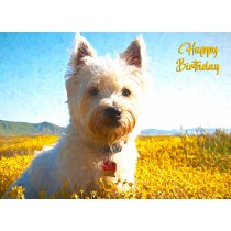 West Highland Terrier Art Birthday Card