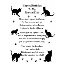 from The Cat Verse Poem Birthday Card (White, Special Dad)