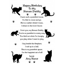 Personalised from The Cat Verse Poem Birthday Card (White, Human Daddy)