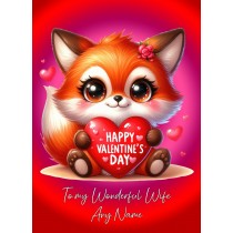 Personalised Valentines Day Card for Wife (Fox)