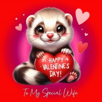 Valentines Day Square Card for Wife (Meerkat)