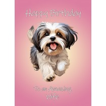 Shih Tzu Dog Birthday Card For Wife