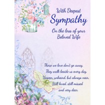 Sympathy Bereavement Card (Deepest Sympathy, Beloved Wife)
