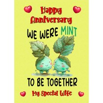 Funny Pun Romantic Anniversary Card for Wife (Mint to Be)
