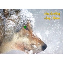 Personalised Wolf Art Greeting Card (Birthday, Christmas, Any Occasion)