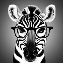 Zebra Funny Black and White Art Blank Card (Spexy Beast)