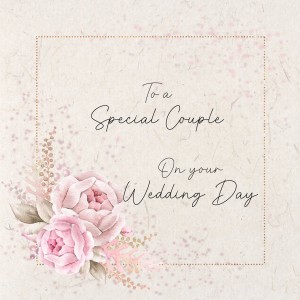 Wedding Congratulations Square Card (Rose)